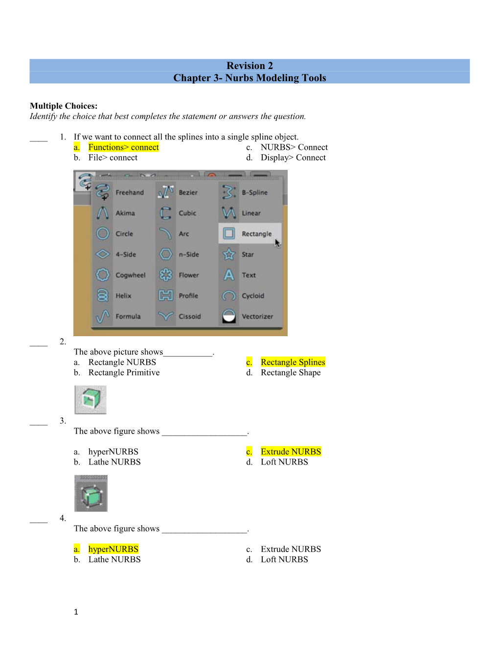 Chapter 3- Nurbs Modeling Tools