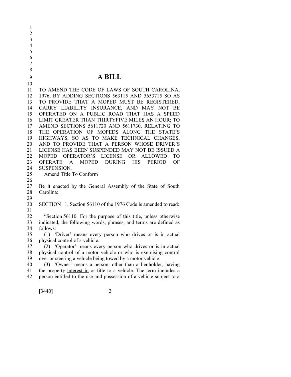 2015-2016 Bill 3440 Text of Previous Version (May 31, 2016) - South Carolina Legislature Online
