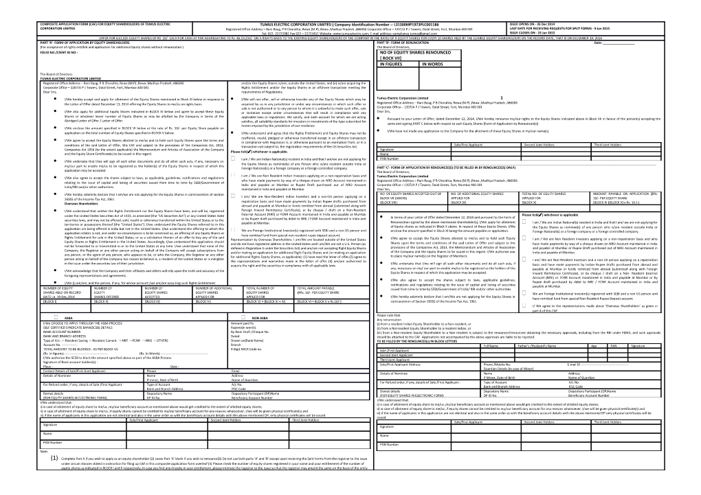 I/We Hereby Accept and Apply for Allotment of the Equity Shares Mentioned in Block III