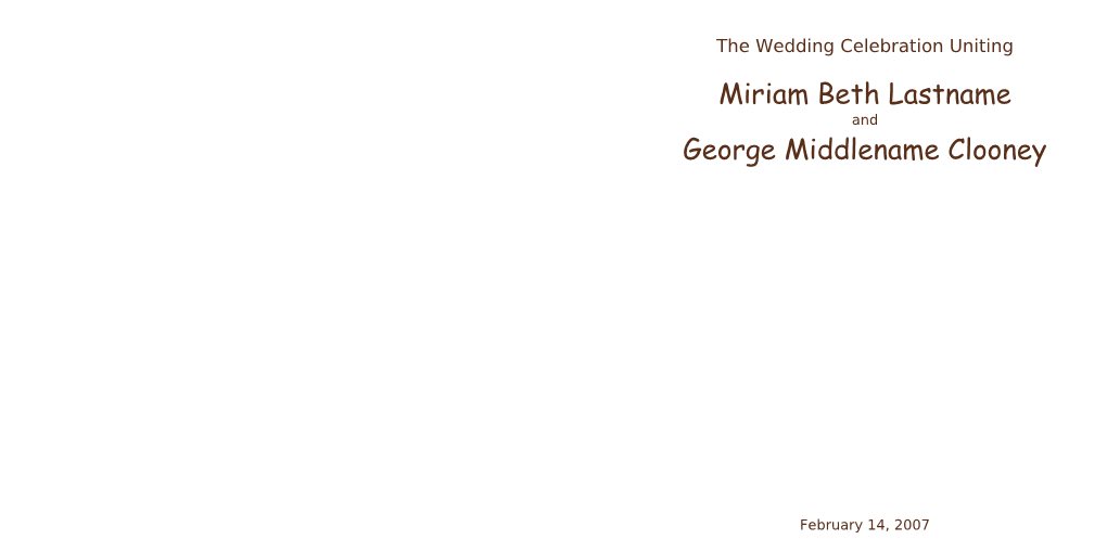 The Wedding Celebration Uniting Miriam Beth Lastname