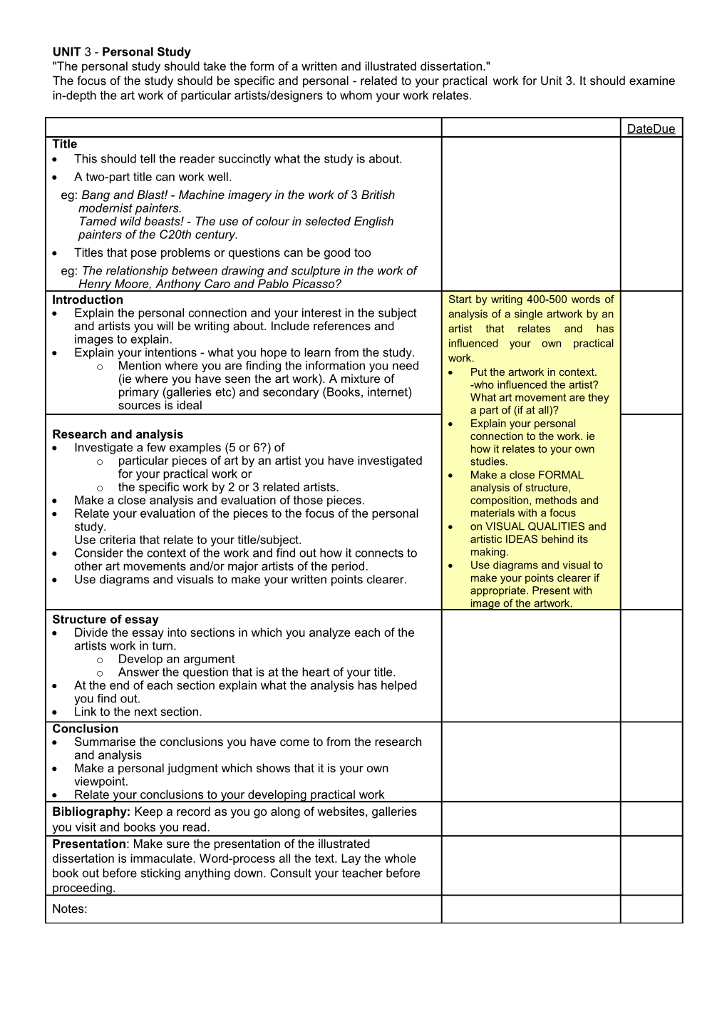 UNIT 3 - Personal Study