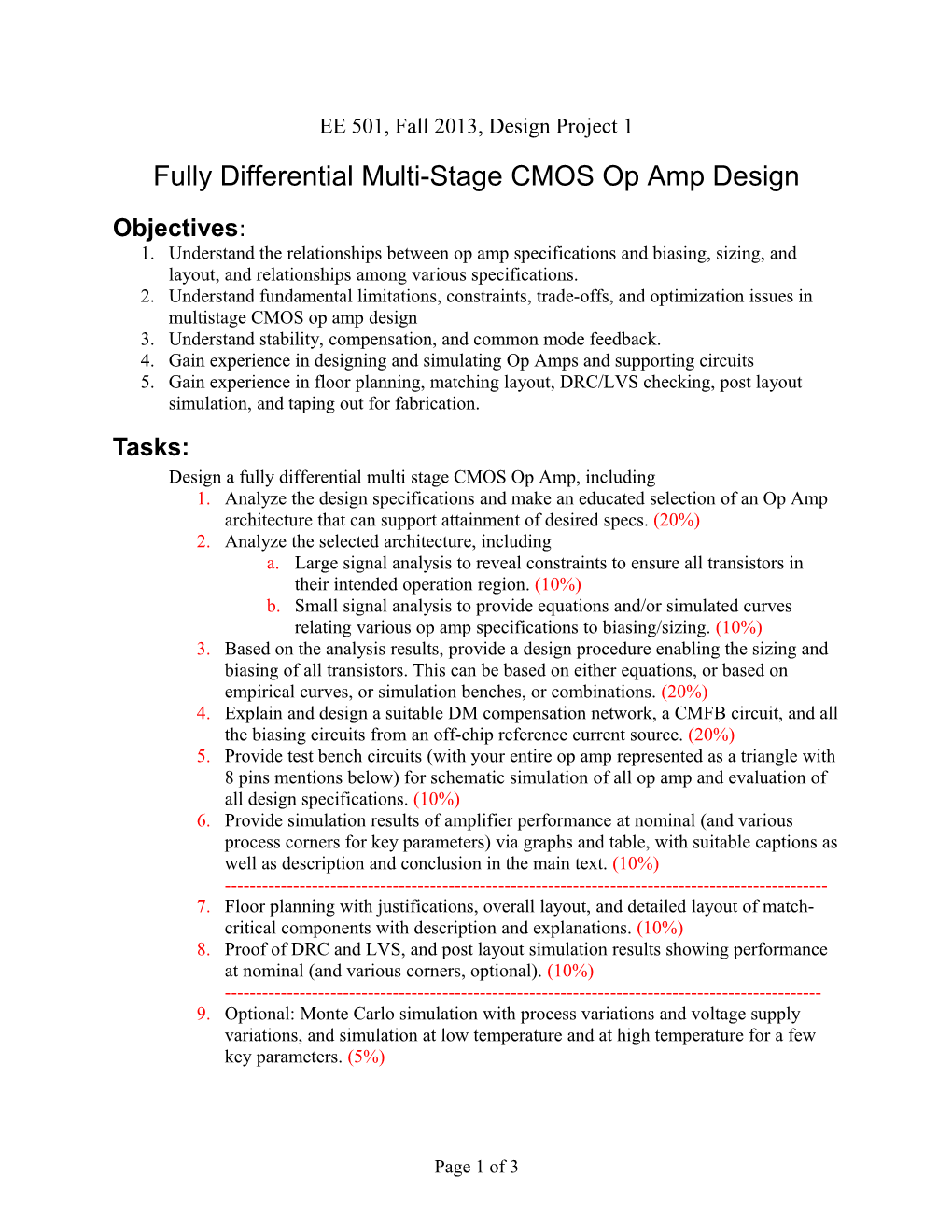 Fully Differential Multi-Stagecmos Op Amp Design