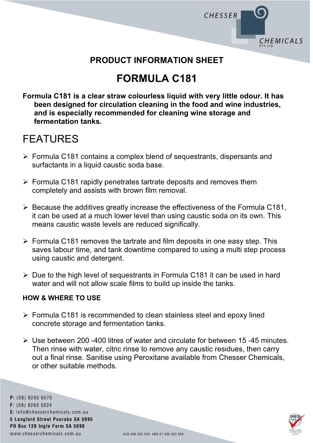 Product Information Sheet s2