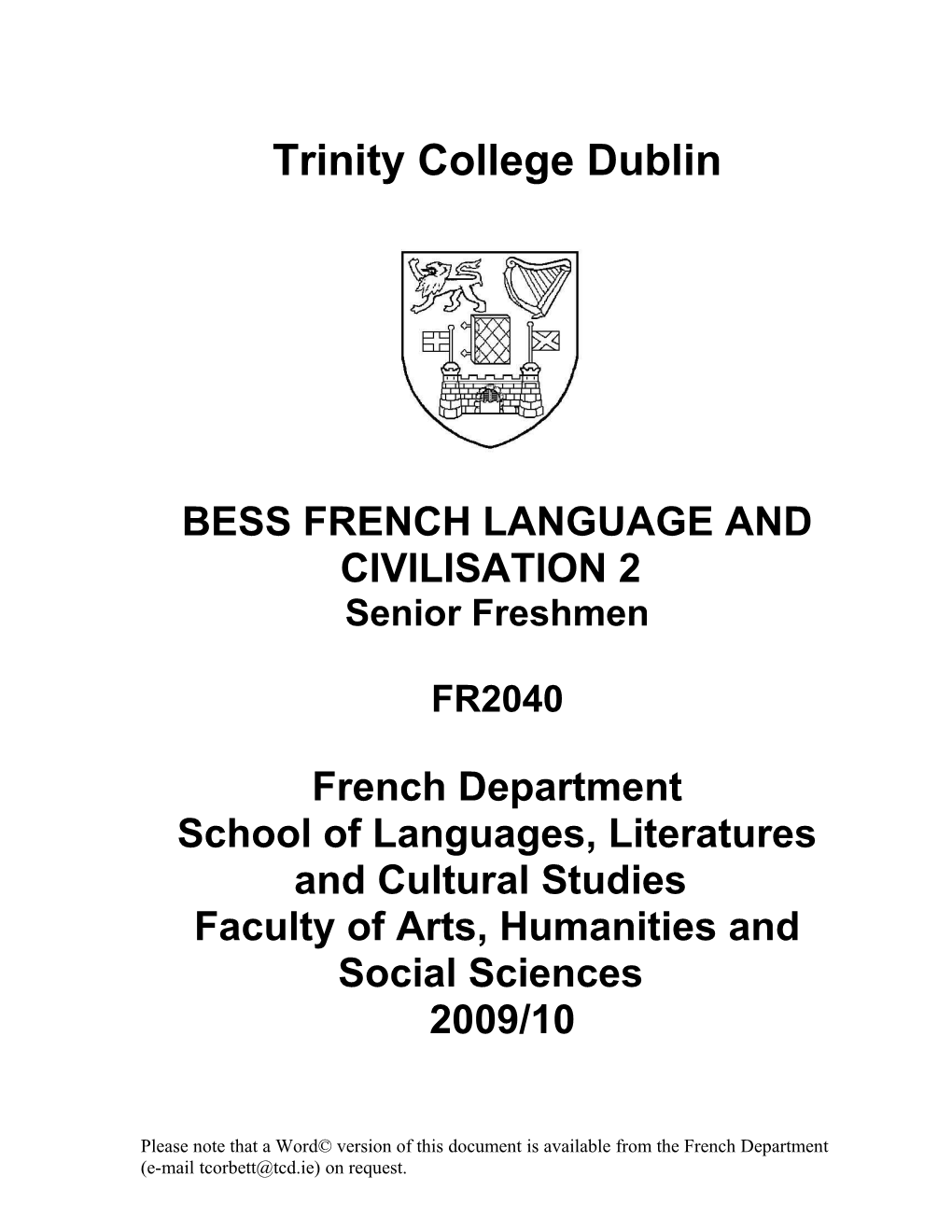 Trinity College Dublin s1