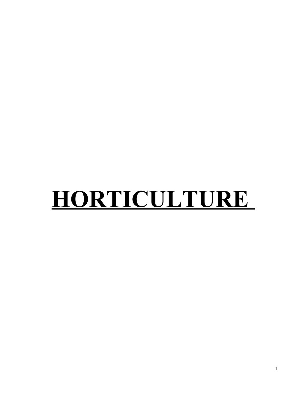 Proposal for Experimental Learning Programme of Horticulture