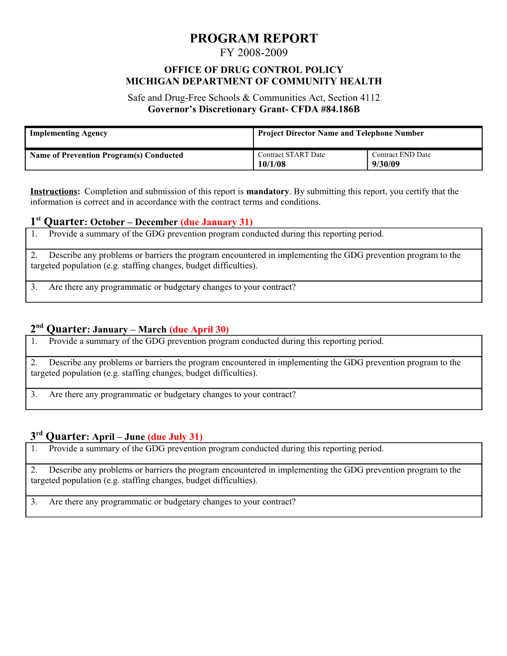 Governor S Discretionary Grant