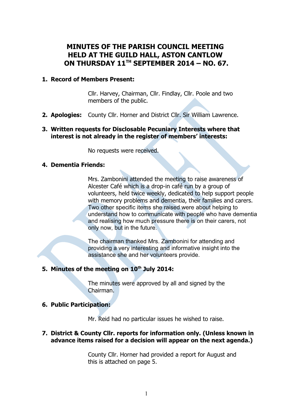 Minutes of the Parish Council Meeting s1