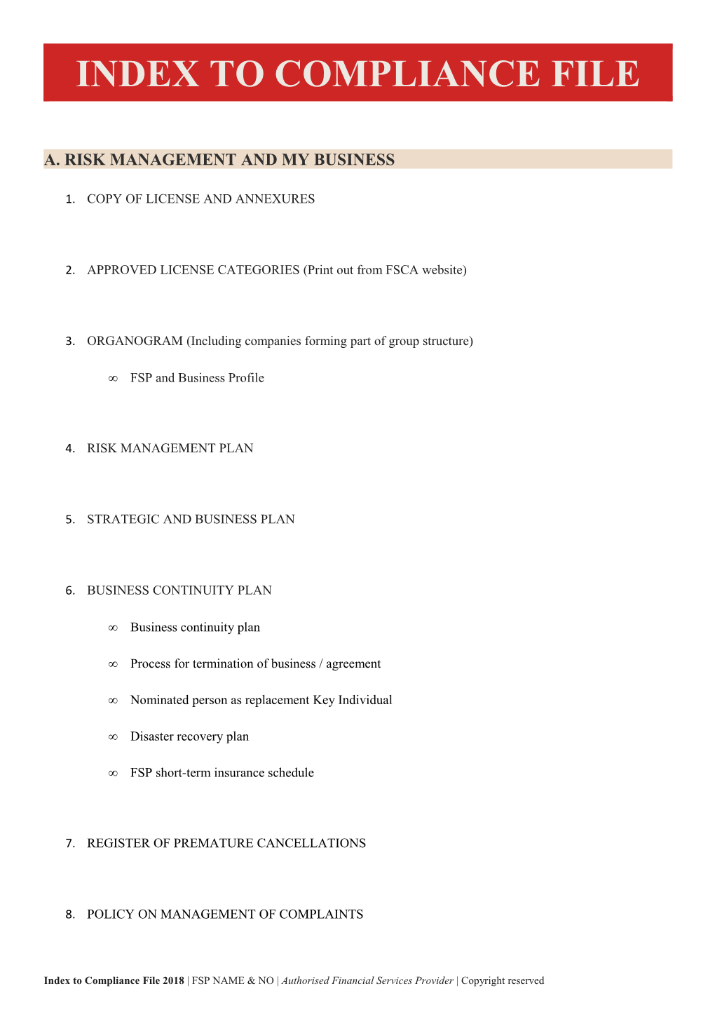 A. Risk Management and My Business