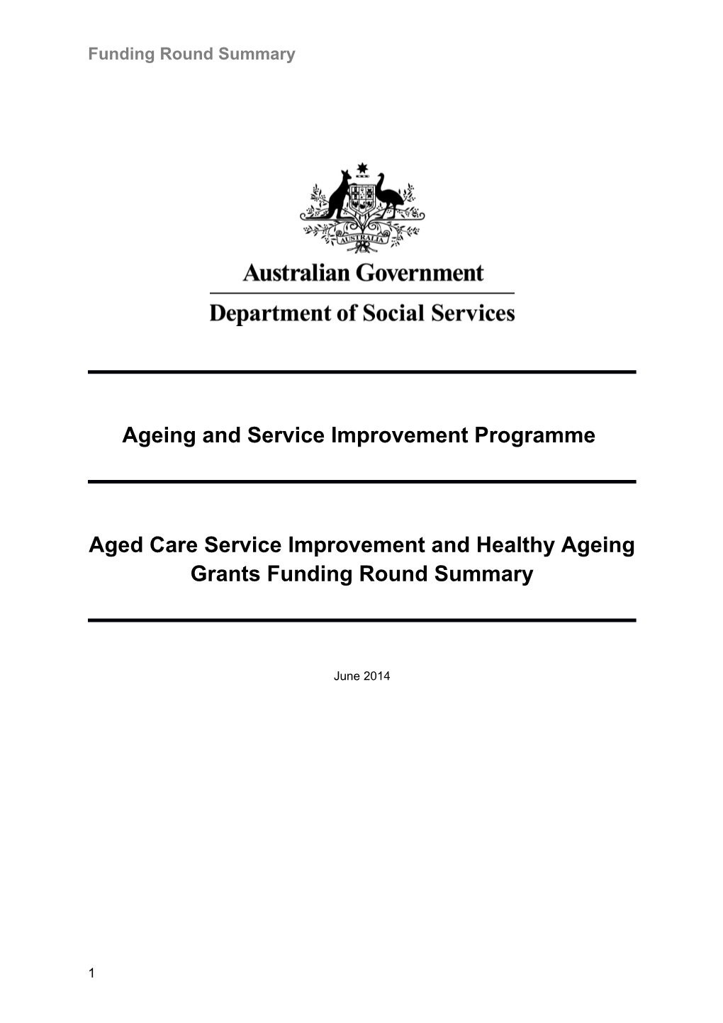 Ageing and Service Improvement Programme