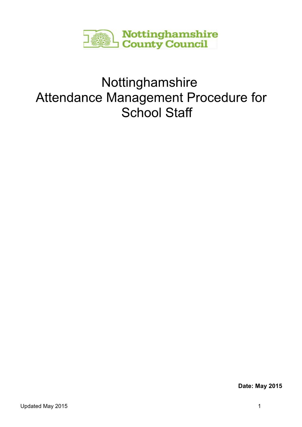 Attendance Management Procedure - Revised 2015