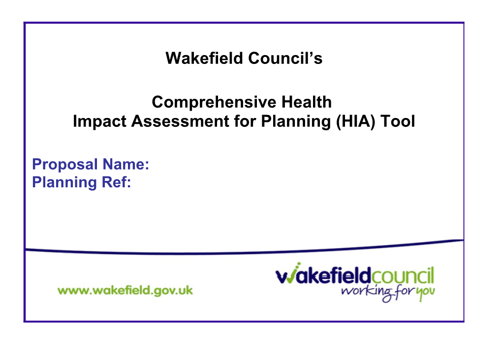 Comprehensive Health Impact Assessment Tool