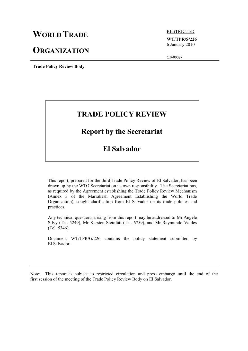 (2) Trade and Investment Policy Framework Vii s2