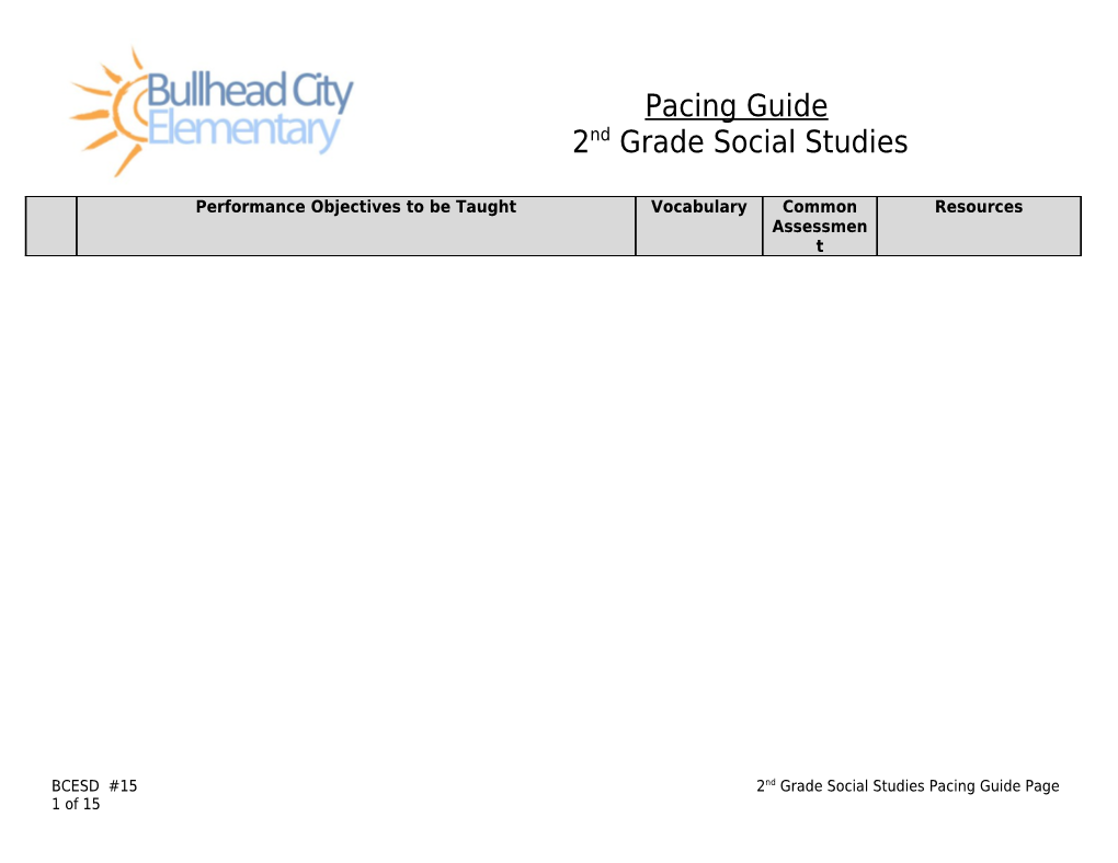 BCESD #15 2Nd Grade Social Studies Pacing Guide Page 7 of 9