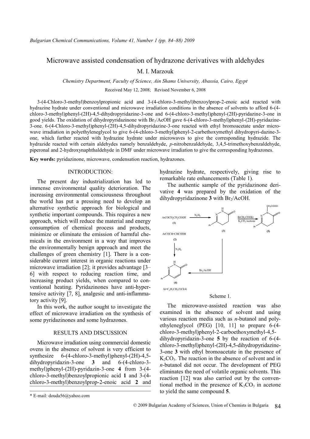 Microwave Assisted Condensation of Hydrazone Derivatives with Aldehydes