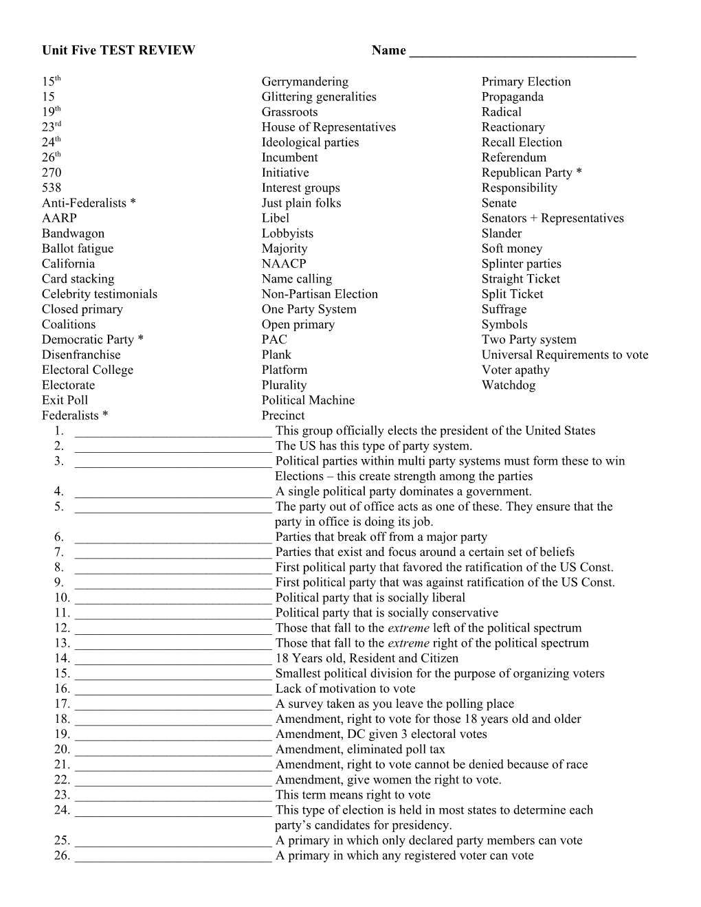 Goal 4 Test Review