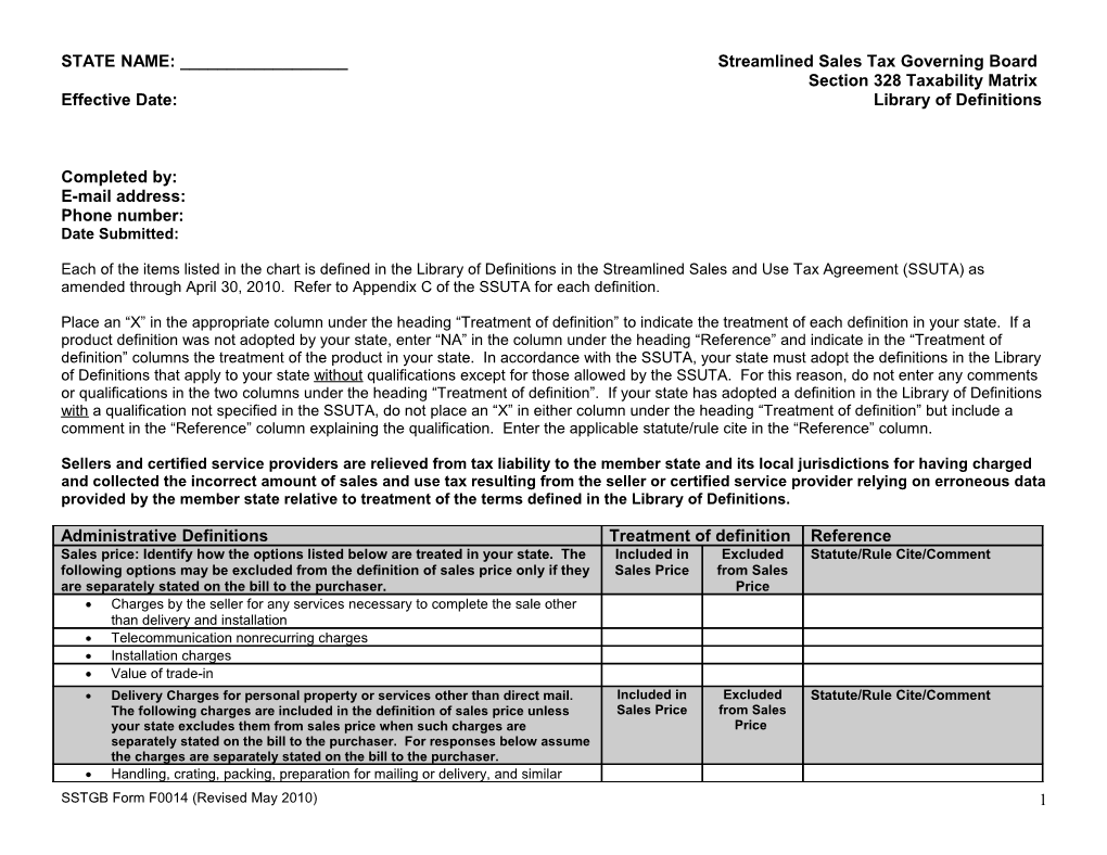 Streamlined Sales Tax Project s1