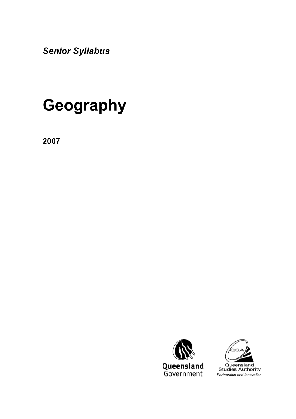 Geography (2007) Senior Syllabus