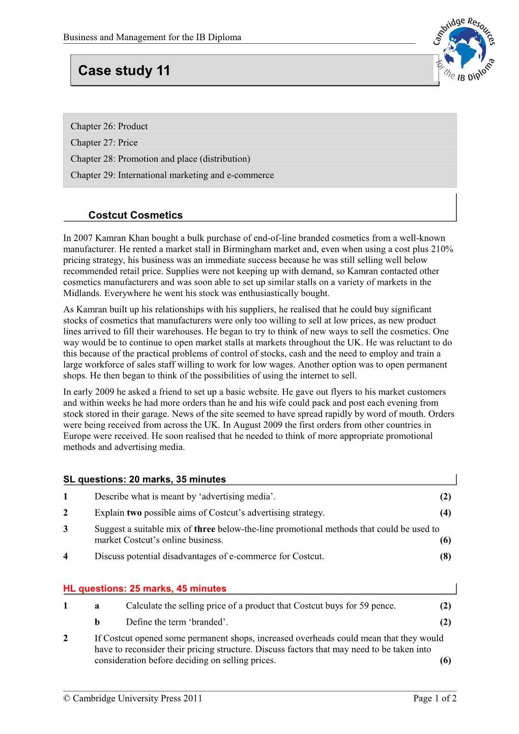 Extension Worksheet Topic 6 s10