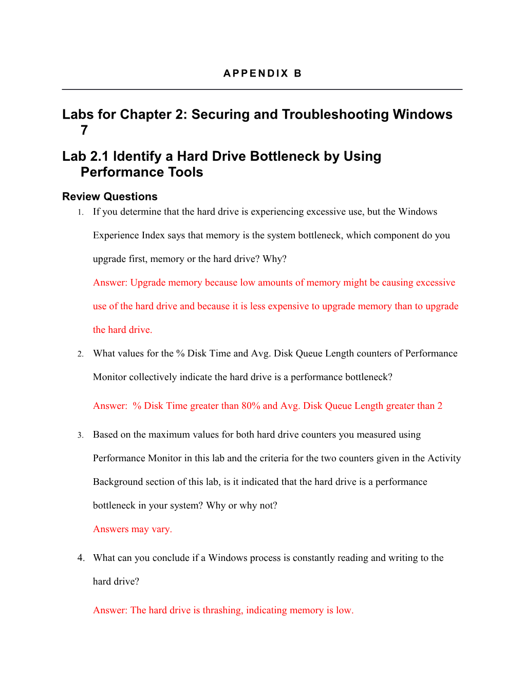 Labs for Chapter 2: Securing and Troubleshooting Windows 7