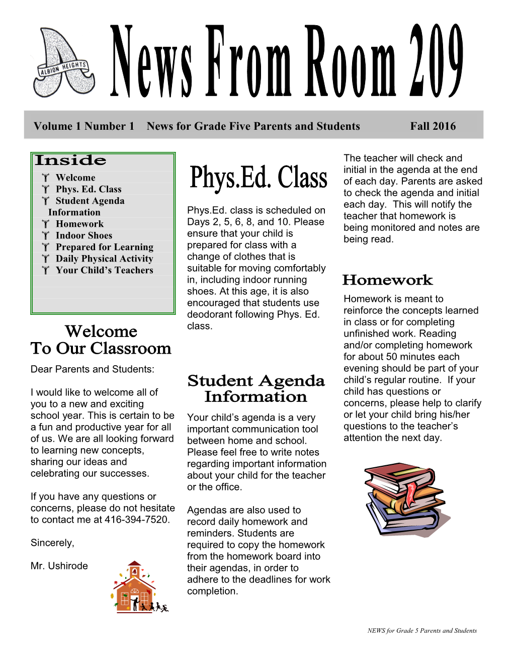 NEWS for Grade 5 Parents and Students