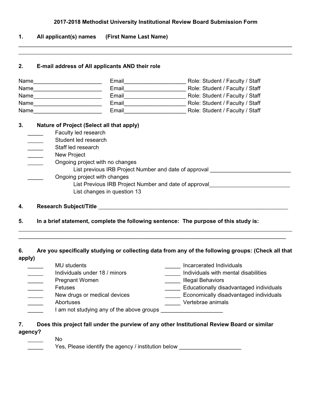 IRB Online Submission 2016-17