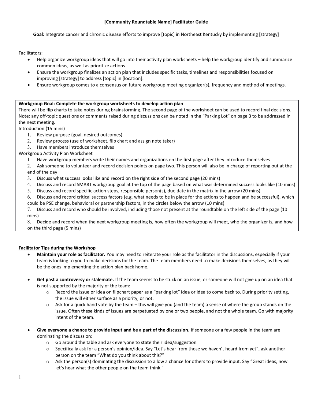 Community Roundtable Name Facilitator Guide