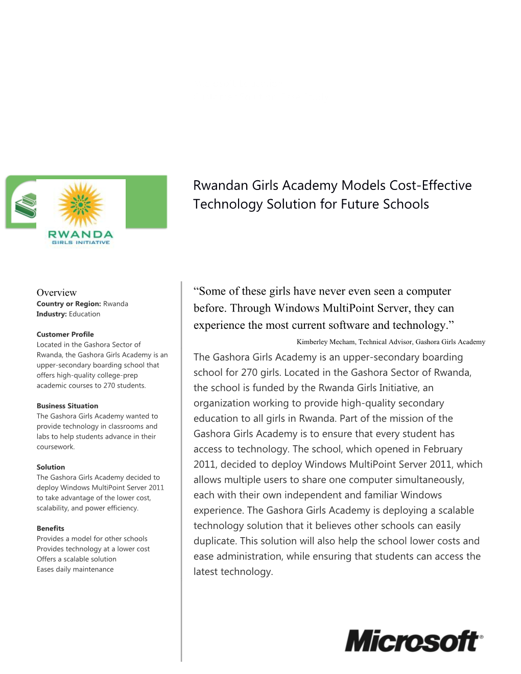 A Large Part of the Curriculum at the Gashora Girls Academy Is Dedicated to Science And