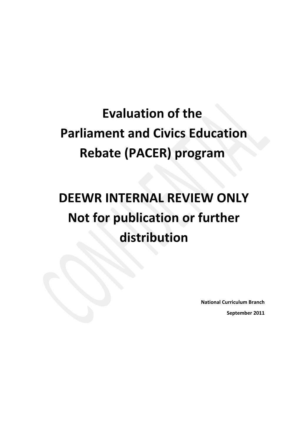 PACER Program Evaluation
