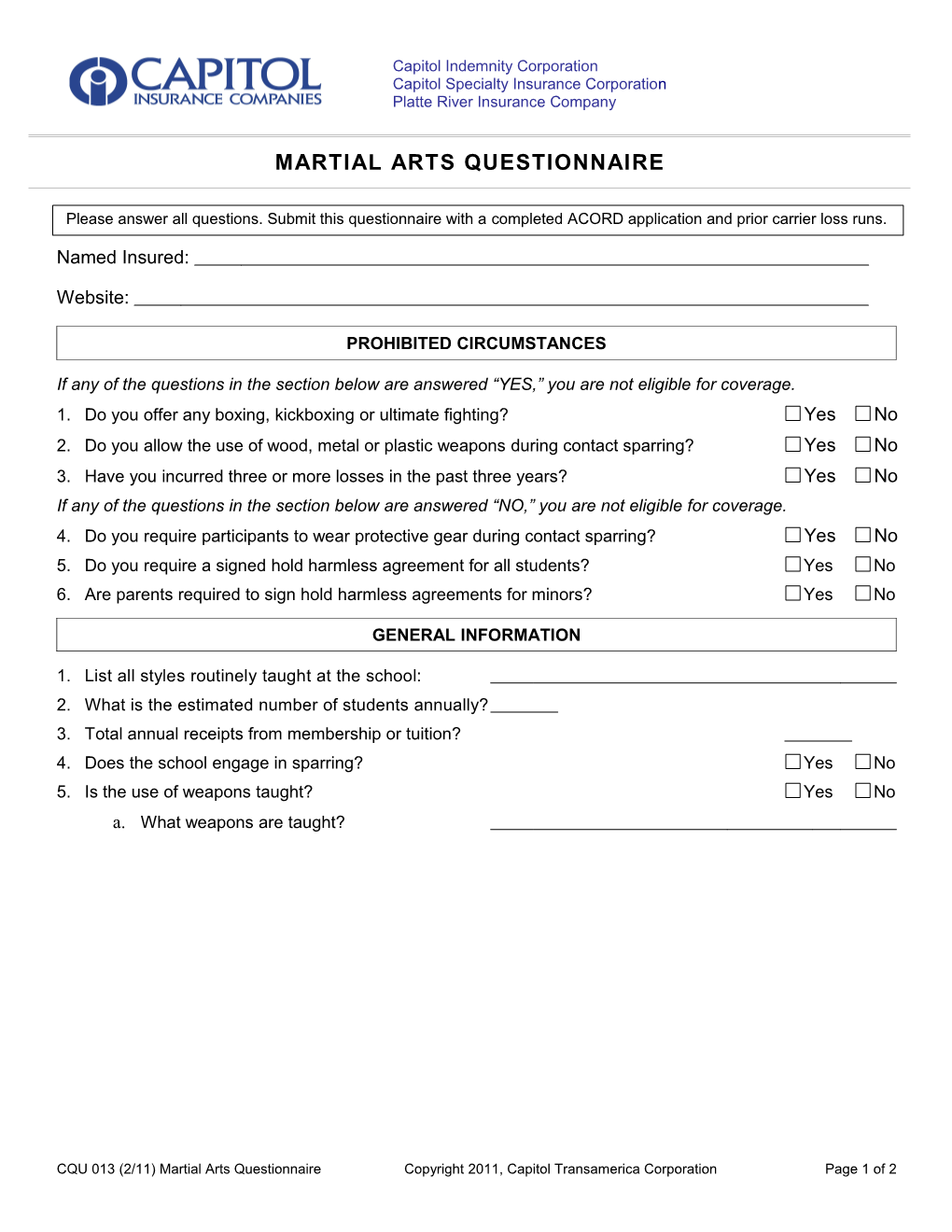 Capitol Indemnity Corporation s2