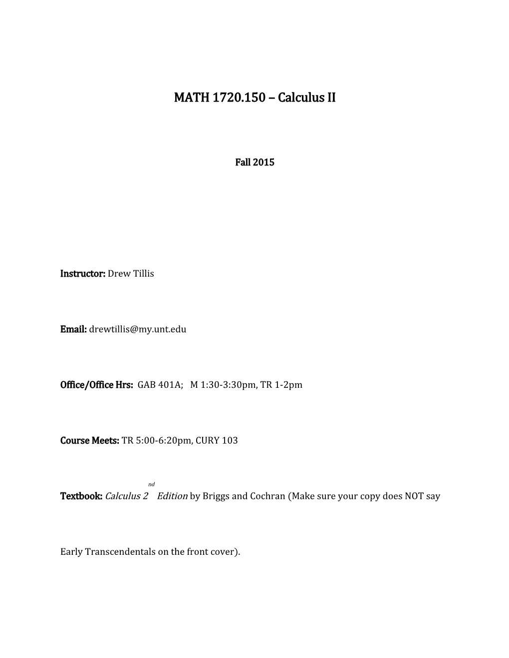 MATH 1720.150 Calculus II
