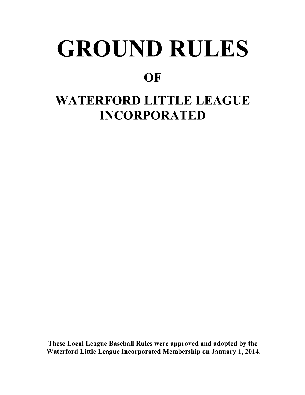 Welcome to Waterford Little League South