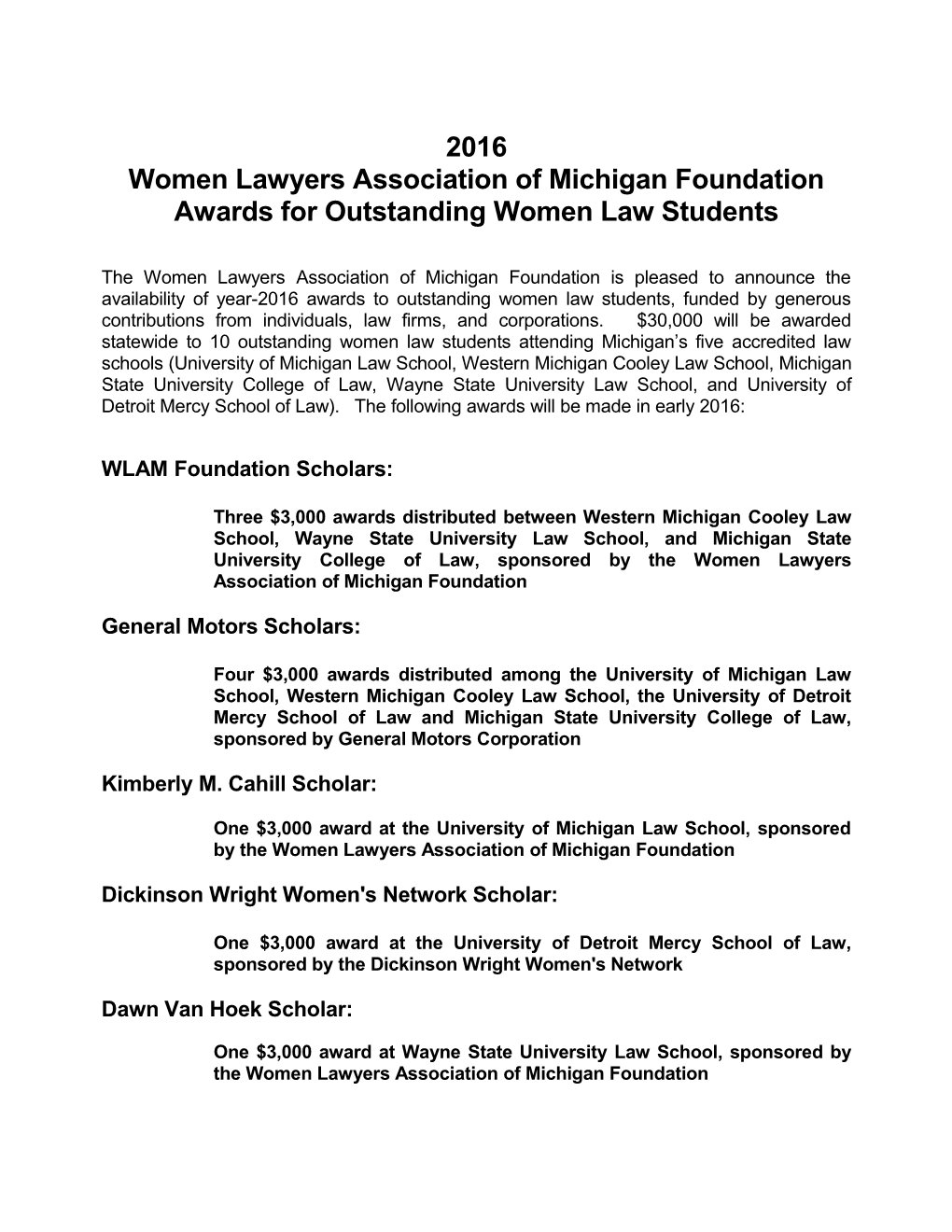 Women Lawyers Association of Michigan Foundation