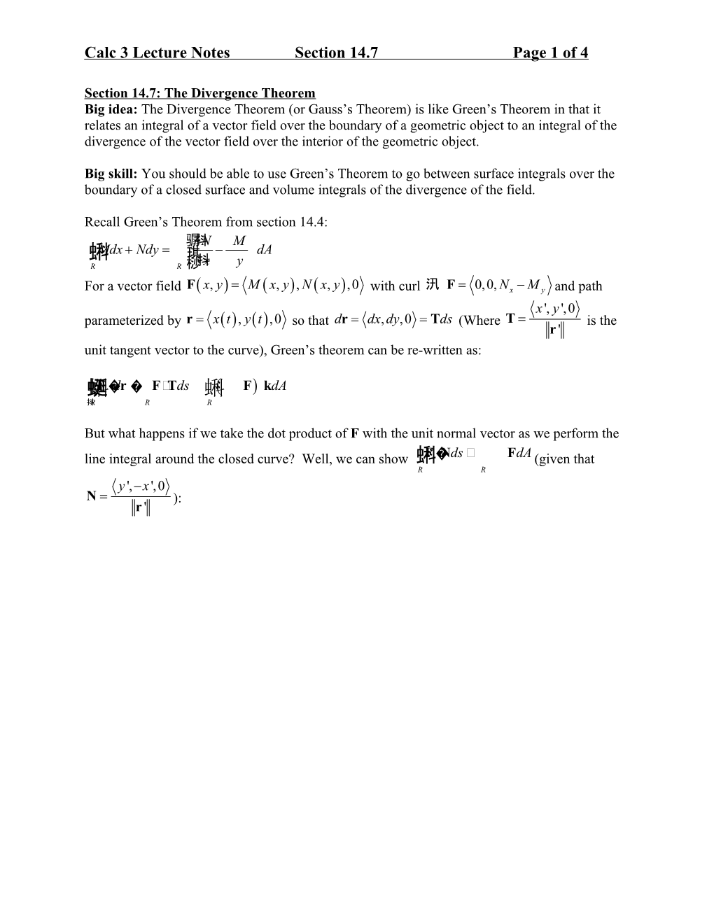 Calculus 3 Lecture Notes, Section 14.7