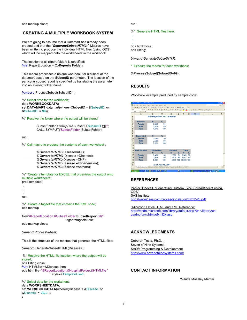 Multiple Multi-Sheet EXCEL Workbooks Using ODS