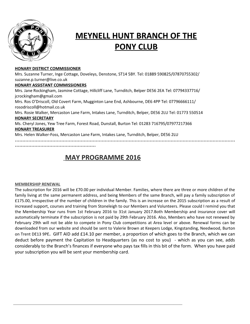 Meynell Hunt Branch of the Pony Club s1