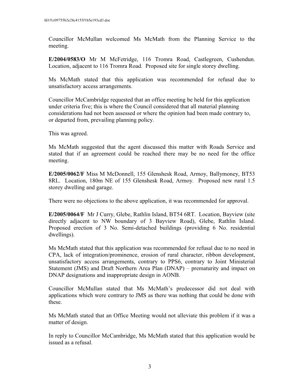 Minutes of the Proceedings of the Council Meeting Held s1