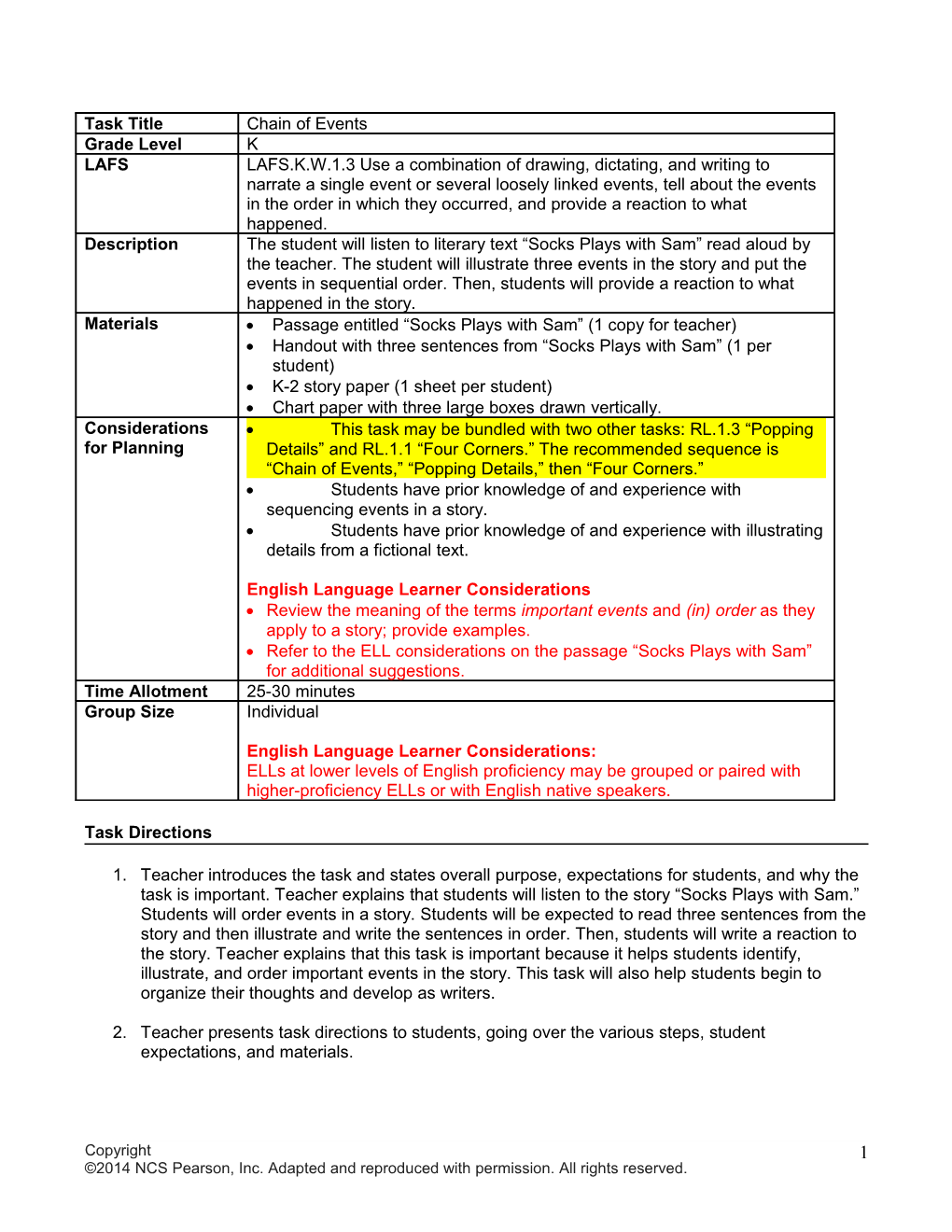 FL ELFAS Task and Rubric Template
