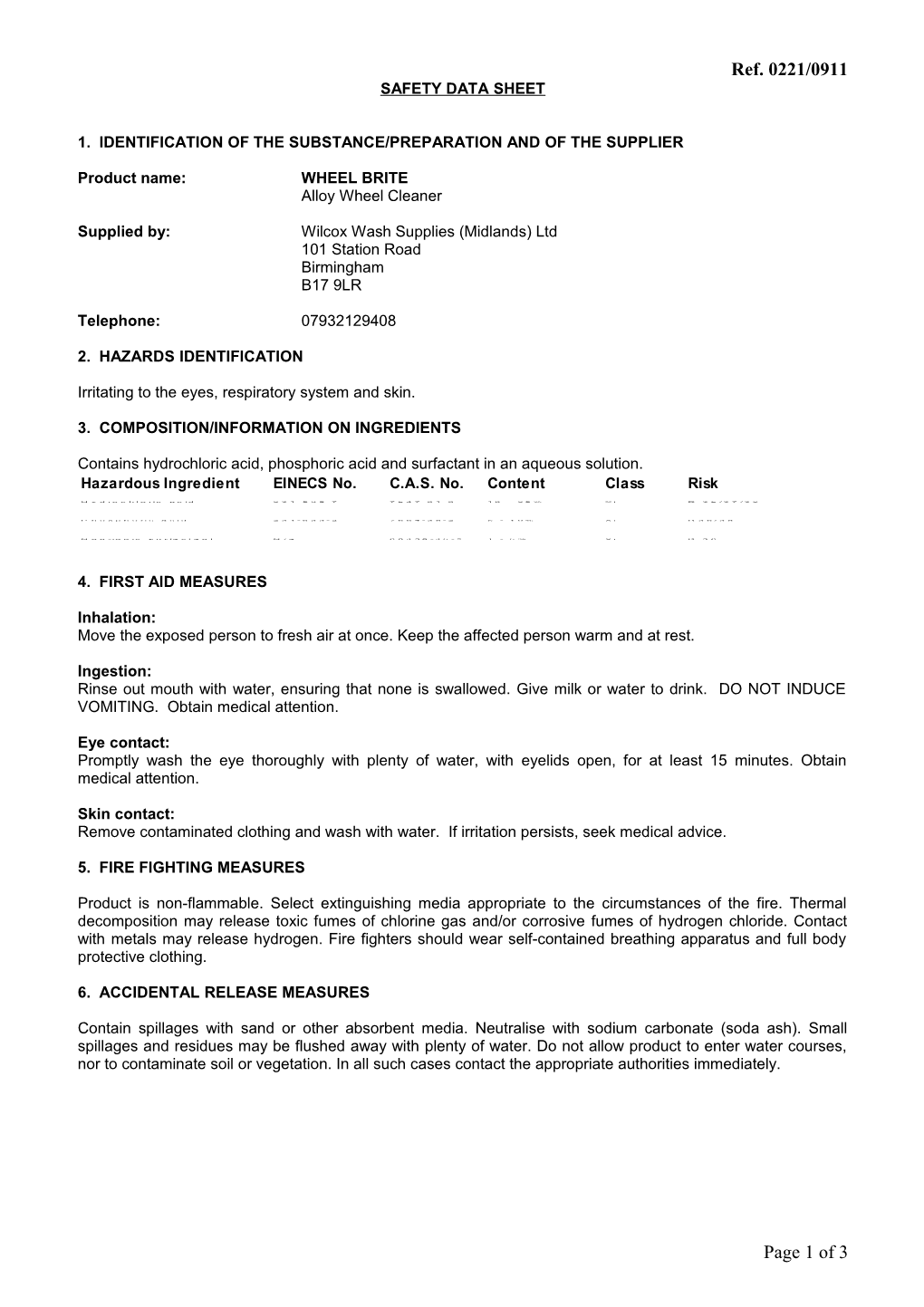 Safety Data Sheet s6