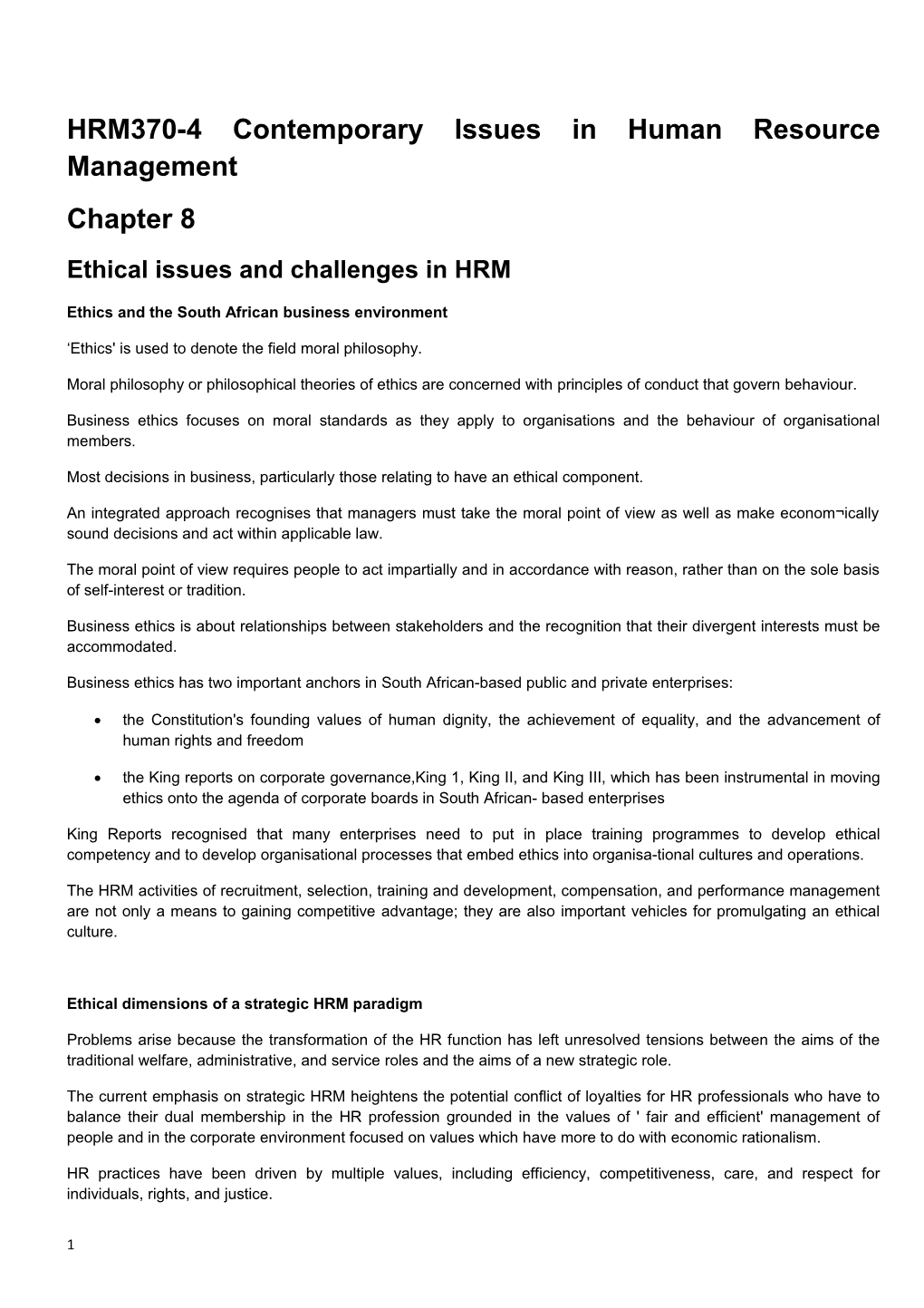 HRM370-4 Contemporary Issues in Human Resource Management