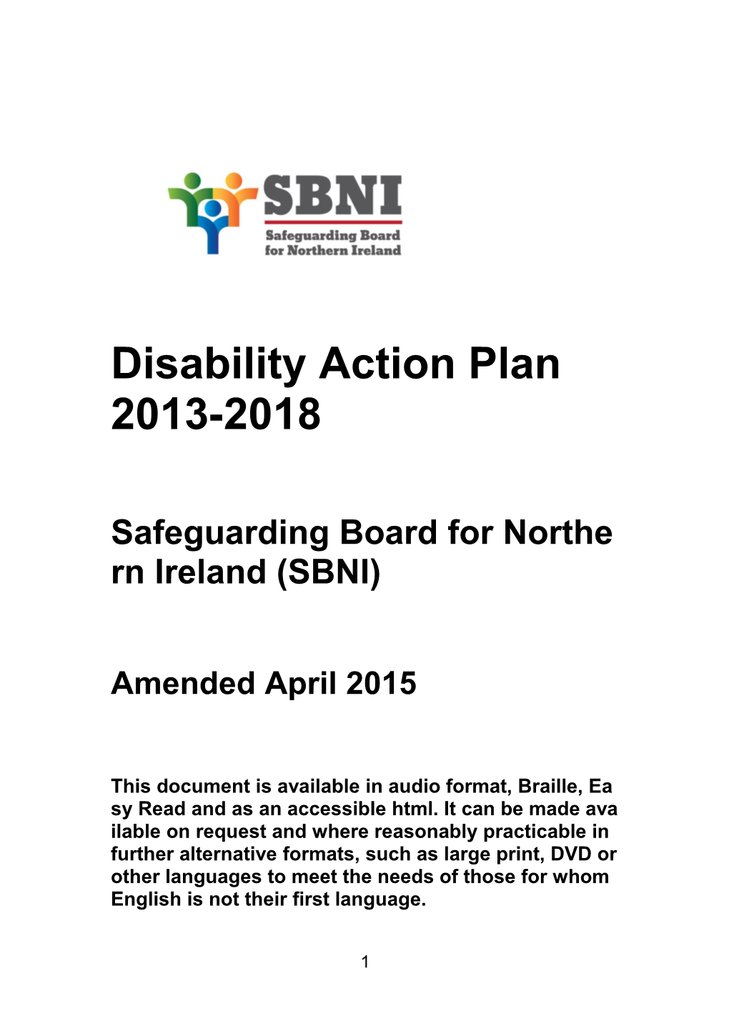 Disability Action Plan Template