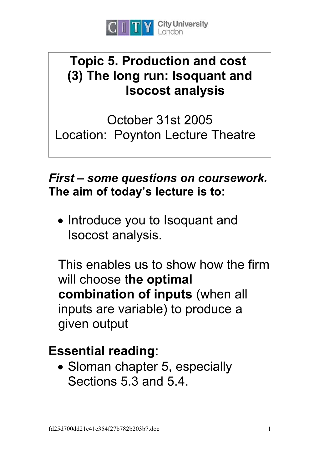 Production Function Analysis