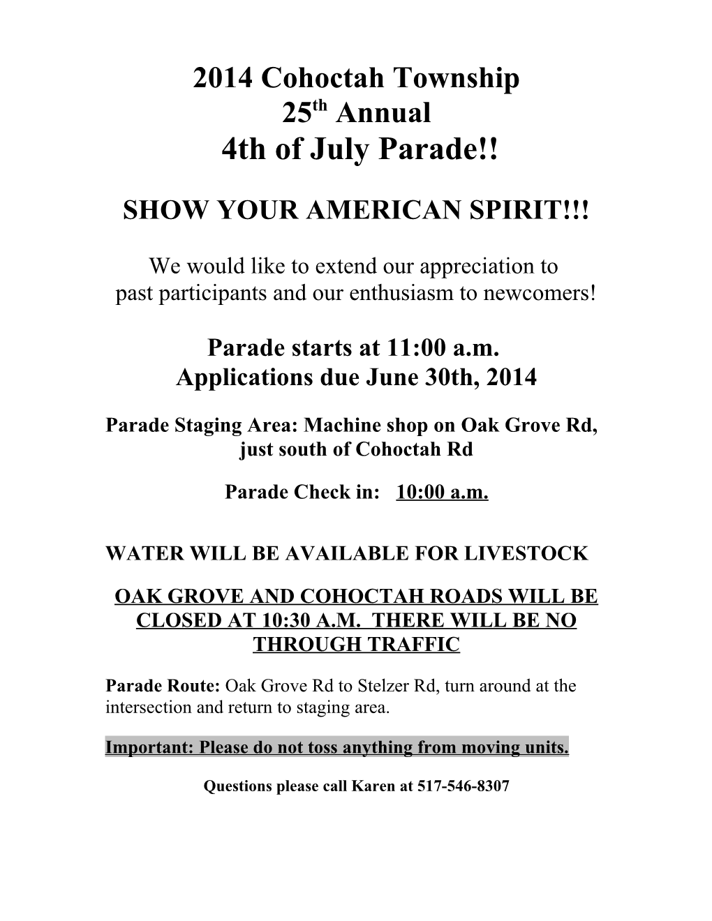 The 2006 Cohoctah Township 4Th of July Parade