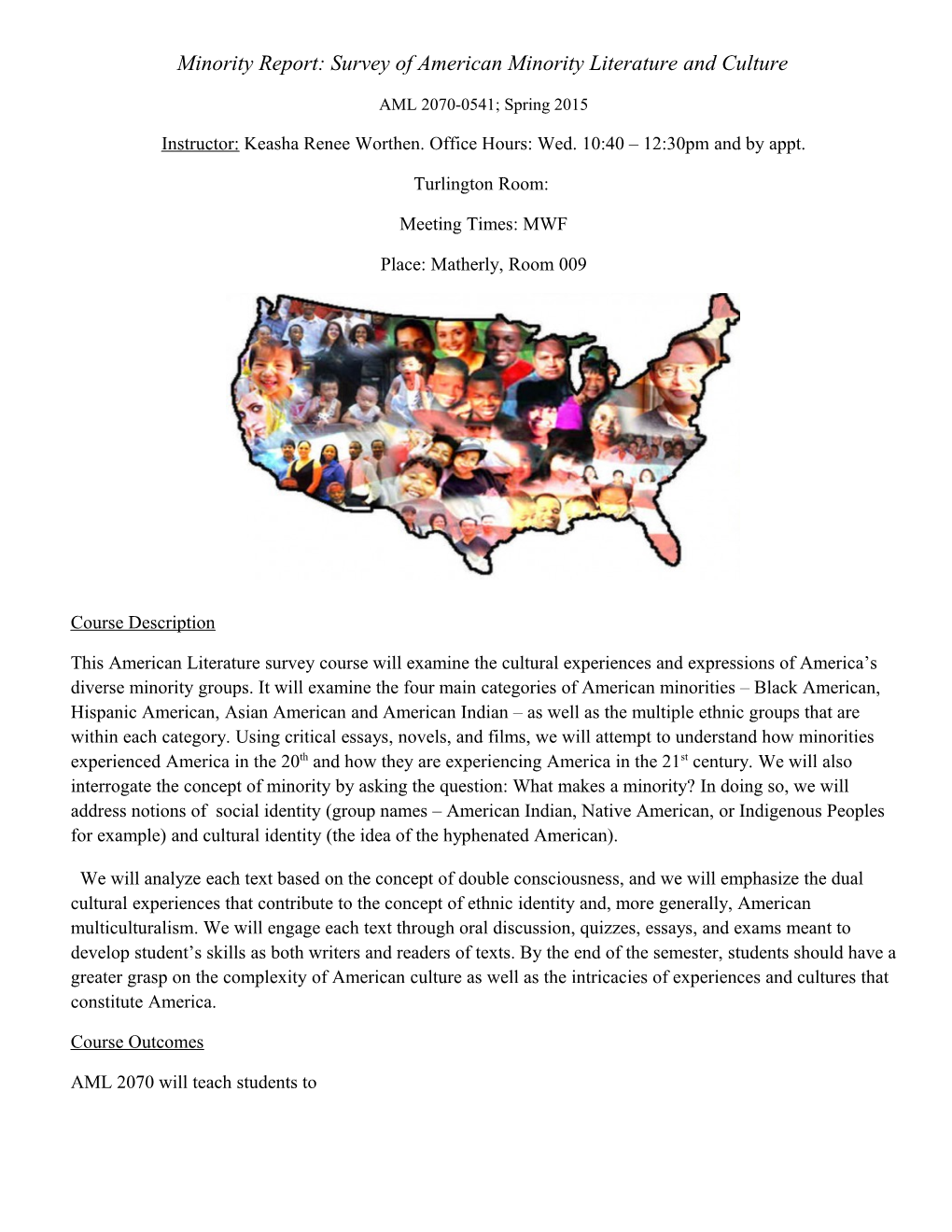 Minority Report: Survey of American Minority Literature and Culture