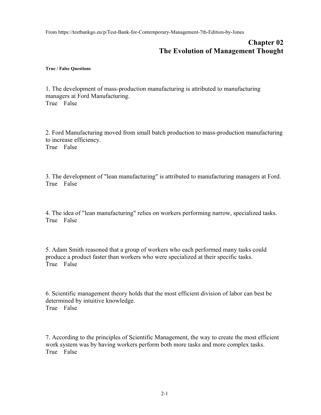 Chapter 02 the Evolution of Management Thought