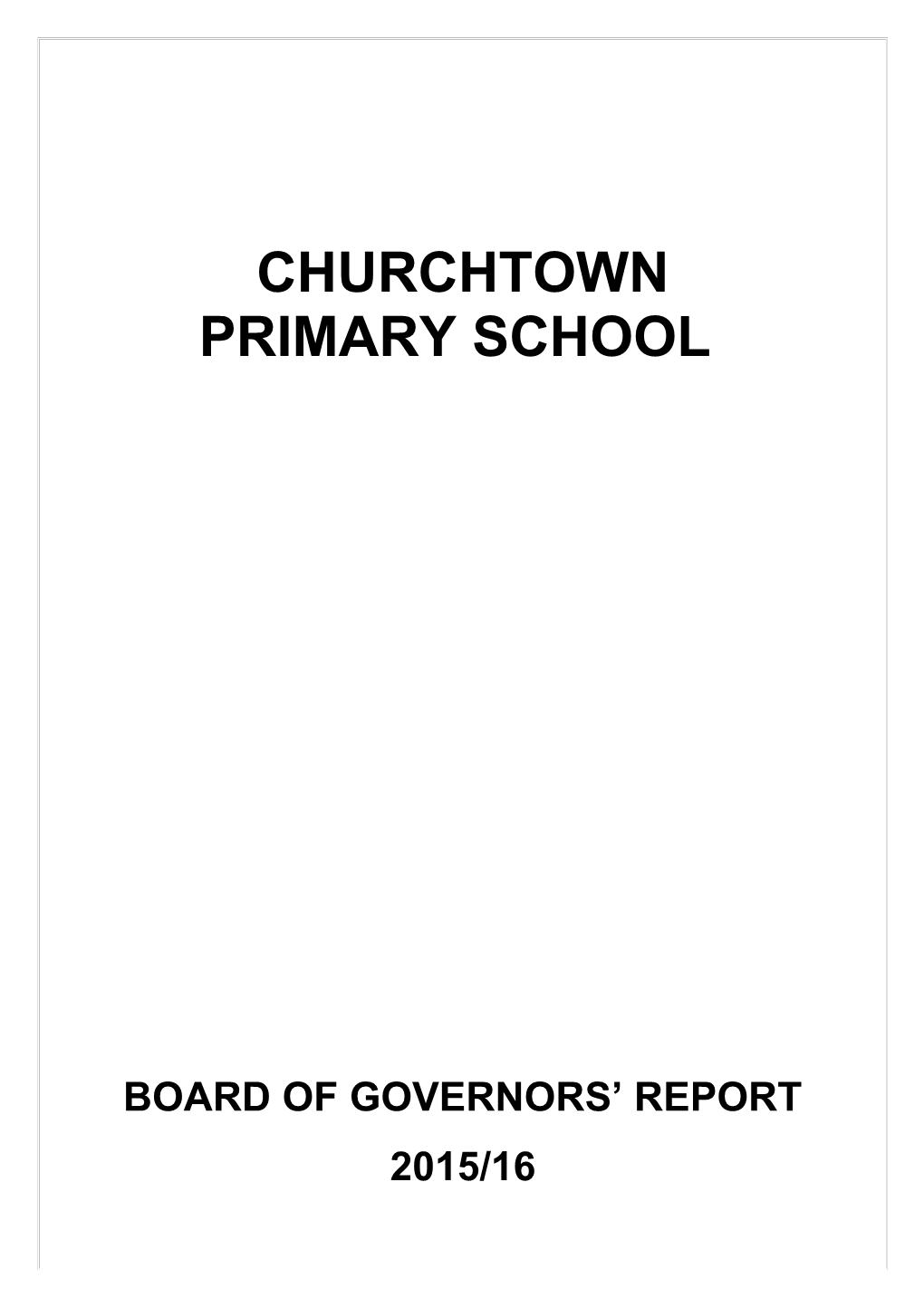 Board of Governors Report