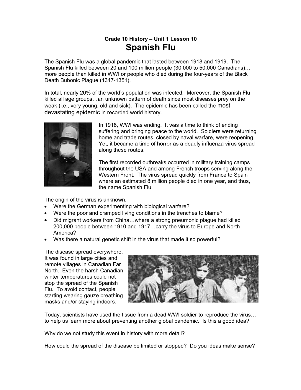 Grade 10 History Unit 1 Lesson 11