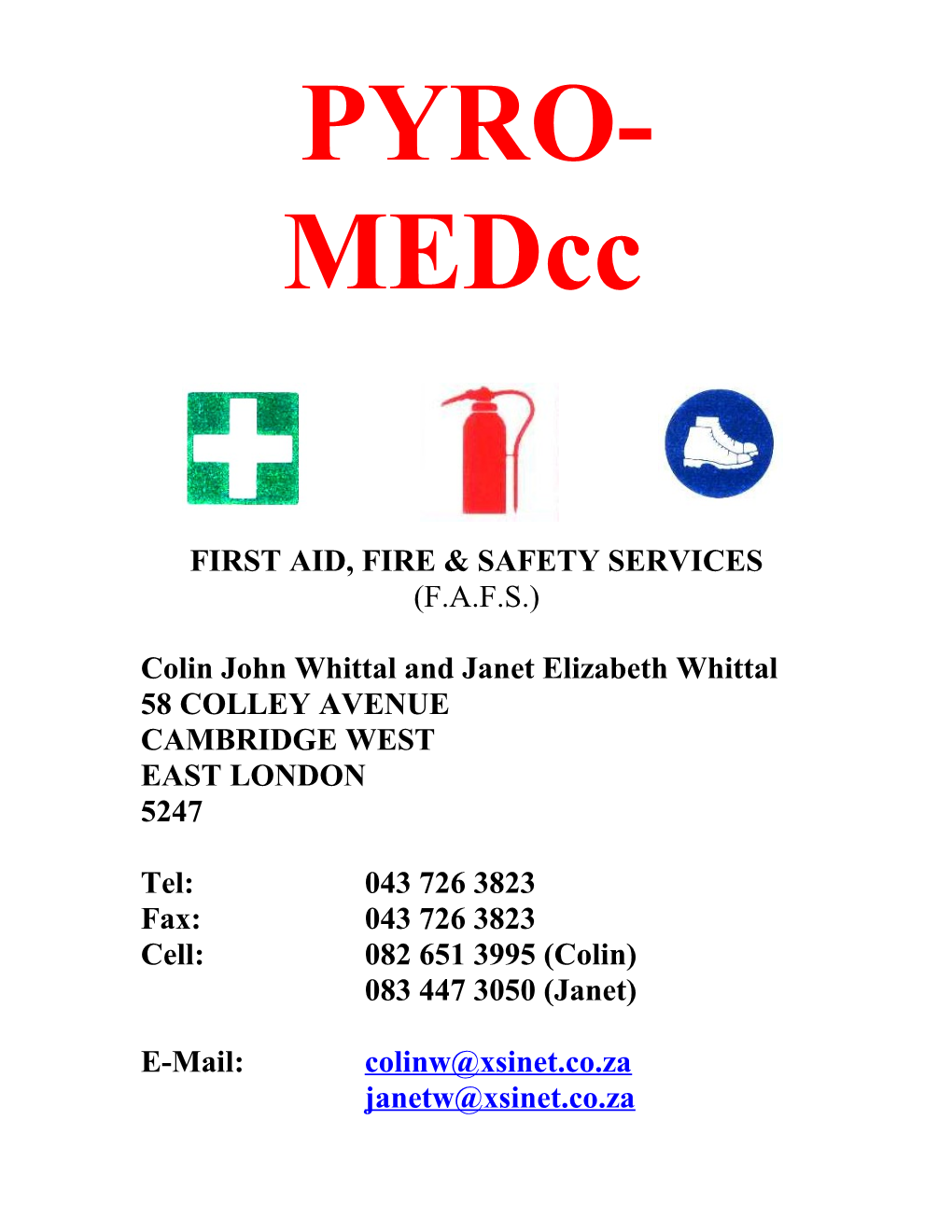 First Aid, Fire & Safety Services