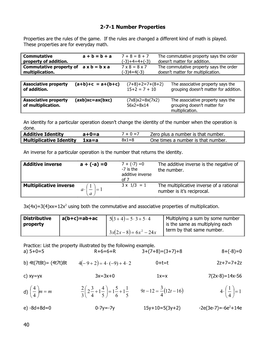 2-7-1 Number Properties