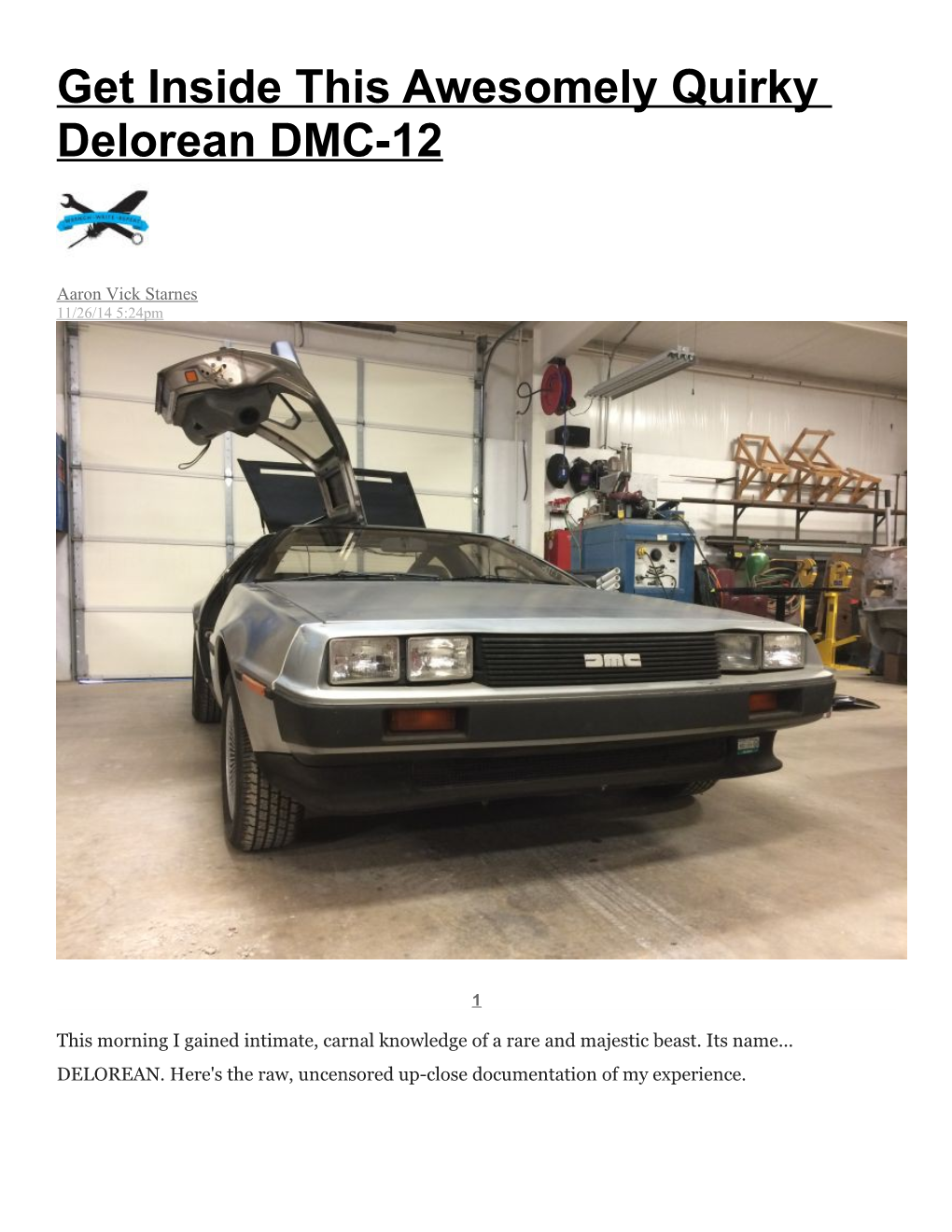 Get Inside This Awesomely Quirky Delorean DMC-12