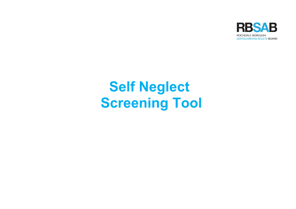Self-Neglect Screening Tool